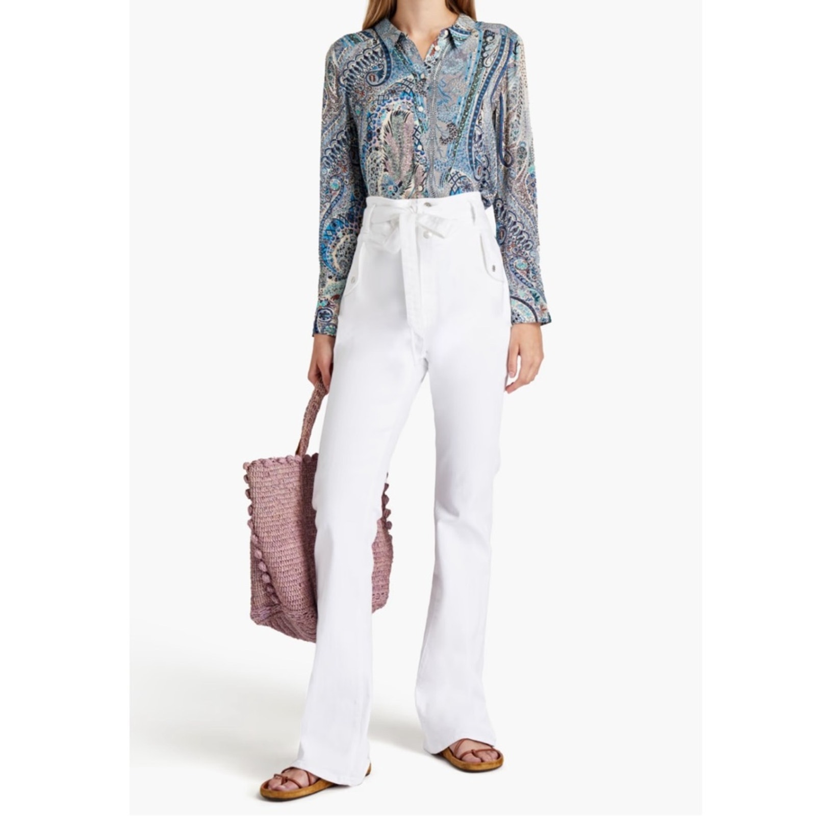 Nwt Veronica Beard Giselle Skinny Flare White Sz 32